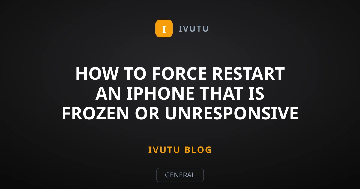 How to Force Restart an iPhone That Is Frozen or Unresponsive